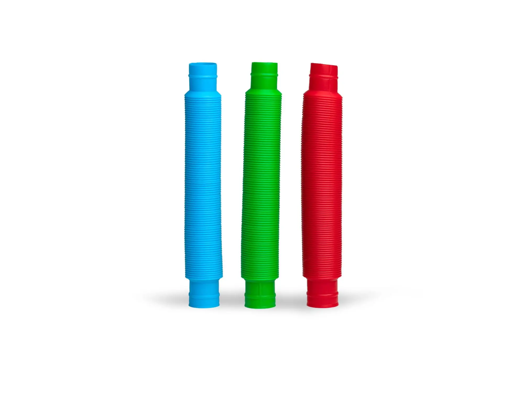 Plastic Sensory Pop Tube Fidget Toys | Set of 3 | Blue, Red, Green Plastic Sensory Pop Tube Fidget Toys | Set of 3 | Blue, Red, Green