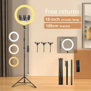18" Large Ring Lights with Adjusble Height Stand for Phone ,73.1" Tripod with Overhead Shooting Bracket  3 Clips For Makeup Studio Video Photography Lighting vlogger content creator youtube tiktok video#Summer Wins#Fathersdaygift
