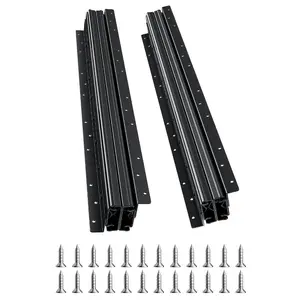 VEVOR Undermount Drawer Slides, 24 inch, Full Extension Ball Bearing Under Stair Cabinet Rails, 260 LB Load Capacity Heavy Duty Bottom Stair Cabinet Glides Track Runners, for DIY Replacement, Black