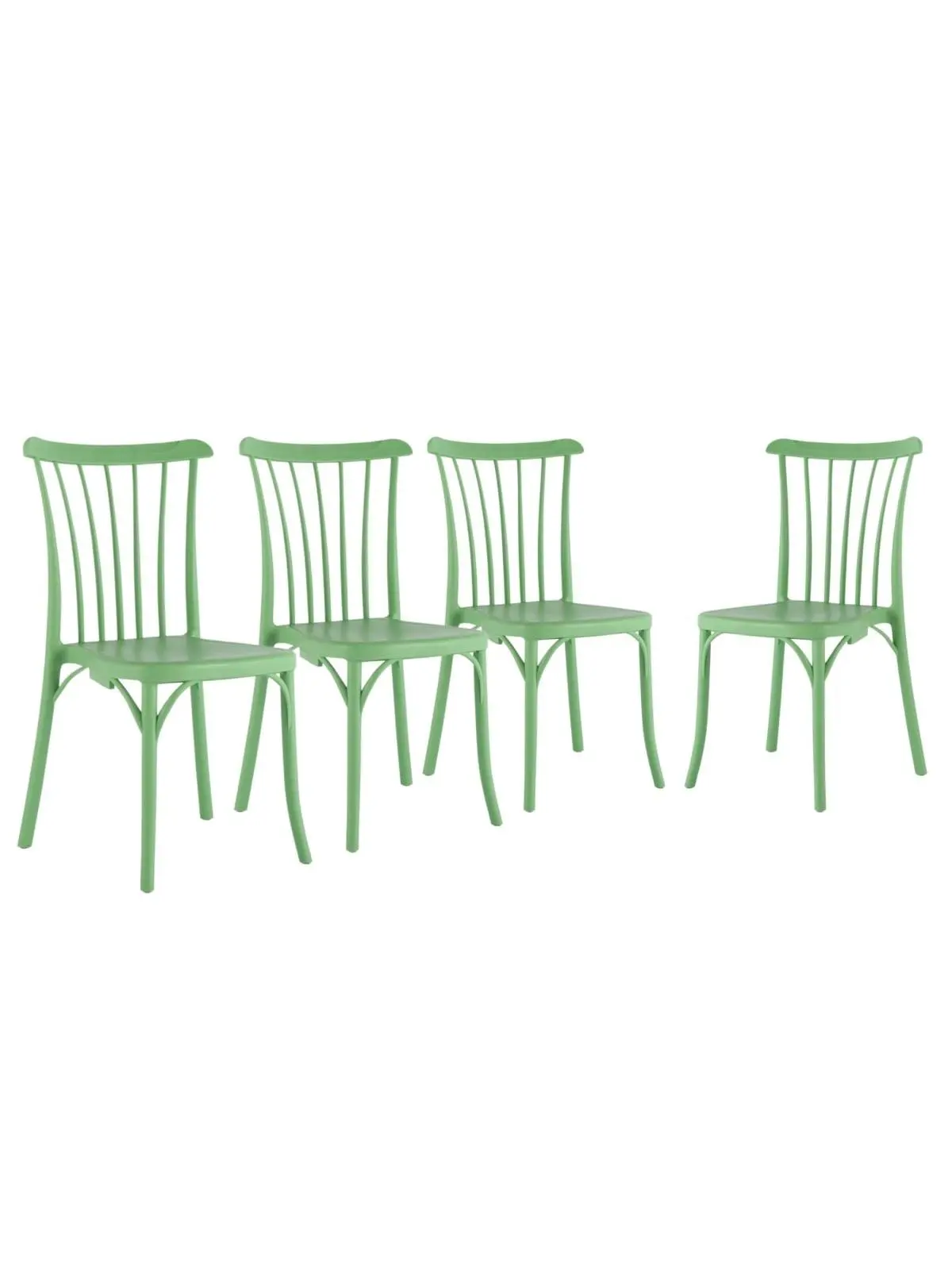 212 MAIN 22 in. Green Heavy Duty Plastic Outdoor Stacking Dining Chairs - Set of 4, Stackable Chair Set