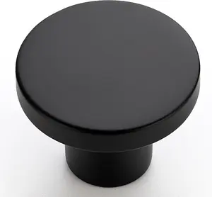 Cabinet Knobs 10 Pack Black 1-1/5 Inch Round Drawer Knobs Kitchen Cabinets Dressers & Closet Doors
