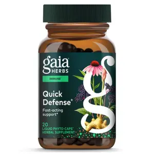 Gaia Herbs Quick Defense - Fast-Acting Immune Support Supplement* - Echinacea, Black Elderberry, Ginger & Andrographis