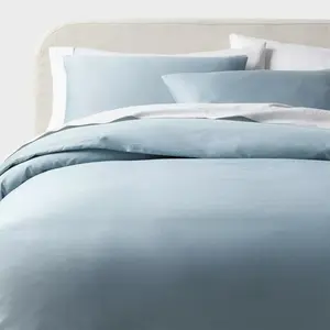 Full/Queen Performance Sateen Duvet Cover and Sham Set Light Blue - Threshold™