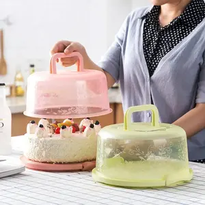Portable Cupcake Carrier Food Preservation Boxwith Handle Transparent Cake Box Portable Cupcake Carrier