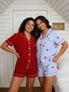 Coquette Women's Sleepwear Set,soft girly sleepwear,Casual Lapel Button Front Shirt and Pants, Comfortable Ladies' Pajamas, Cute Spring Clothes,cottagecore pajamas set