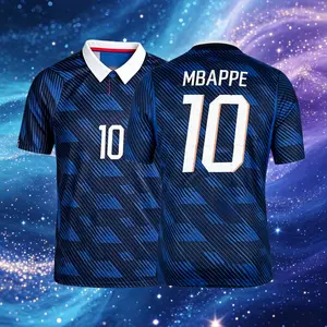 2026 France Home Blue 10# Mbappe 7# Dembele Short And Long Sleeve Soccer Jersey Fans Version