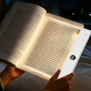 Rechargeable Book Light with 3 Colors Timer Dimmable Panel Plate Lamp for Reading in Bed at Night HD Transparent PC Lenses 1200mAh Battery Indoor Lighting Gift for Readers Kids Women Men