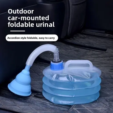 Unisex Plastic Accordion-Fold Waterproof Portable Toilet 1 Set - Leak-Proof, Easy to Carry, Hygienic Camping Toilet, Removable & Washable, Camping Accessories, Home Supplies Storage Solution