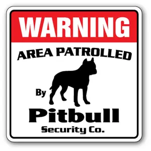 SignMission 12 x 8 in. Pitbull Security Decal Area Patrolled by Pet Signs