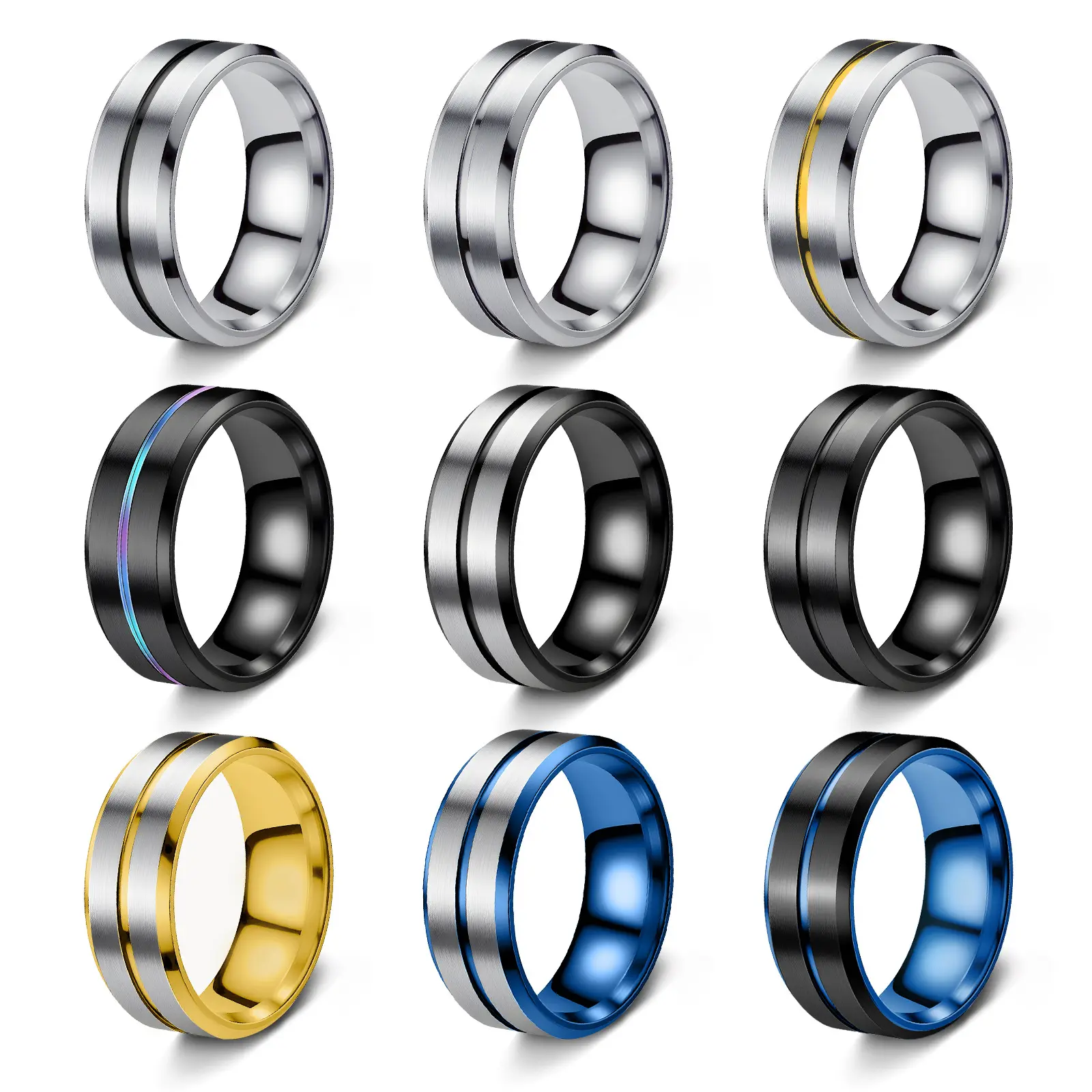Matte Titanium Metal Ring for Male, Durable Comfort-Fit Daily Jewelry, Men's Wedding Band Anniversary Gift