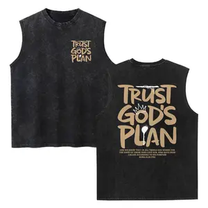 Trust God's Plan Washed Graphic Tank Top, Christian Faith Scripture Print, Gift For Religious Believers