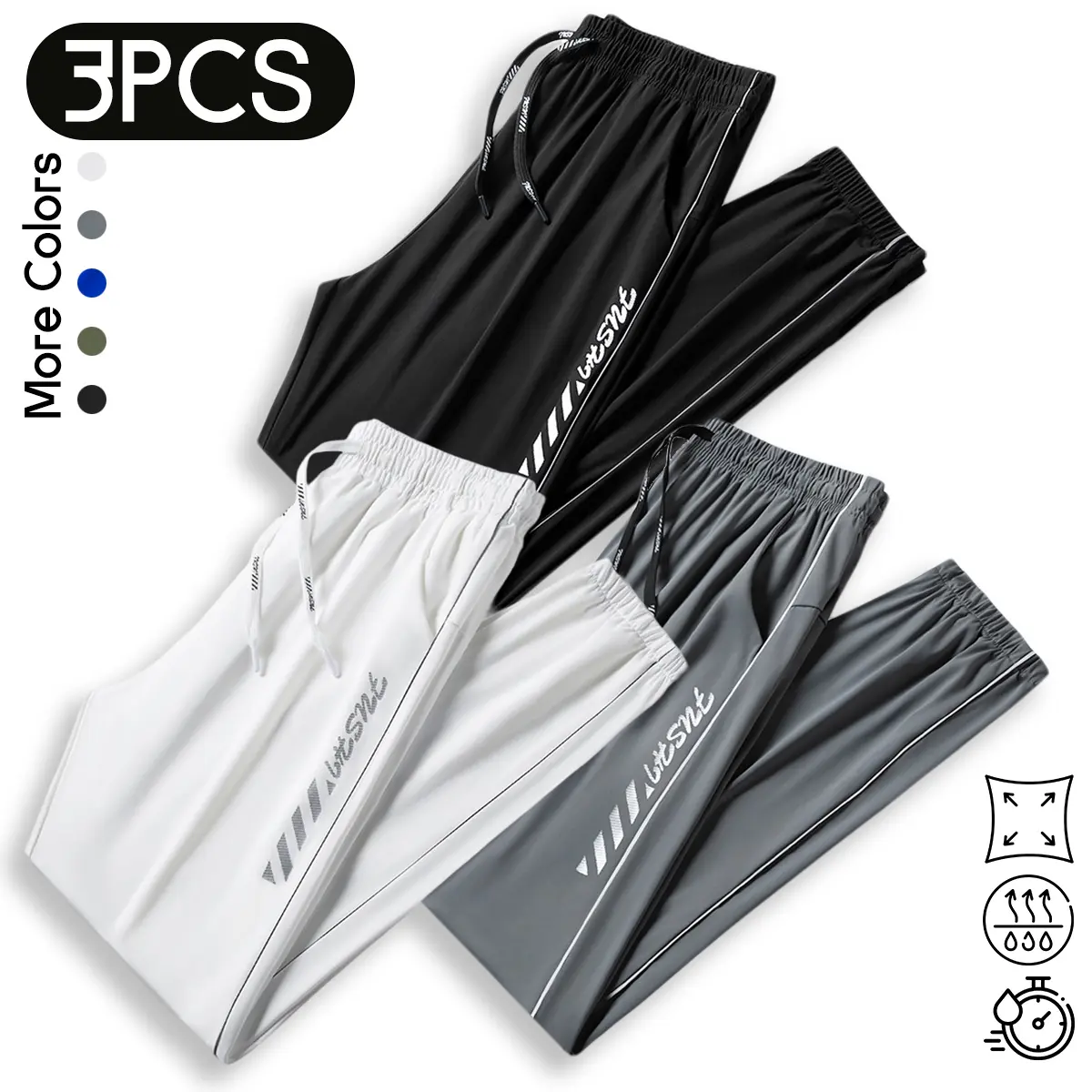 Women's 3-Pack Cropped Joggers, Lightweight Athletic Sweatpants with Pockets, Casual Ankle-Length Lounge Pants