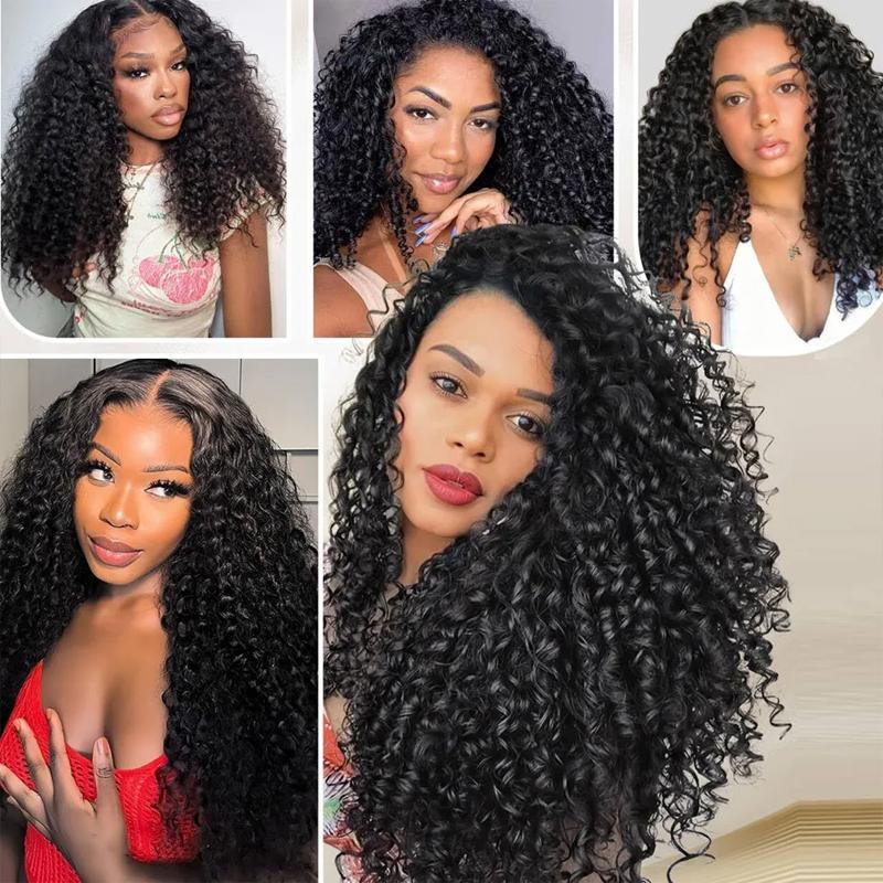 BINF PiXie Curly Human Hair Bundles 100% Unprocessed Brazilian Virgin Human Hair Bundles 1/3/4 Bundles PiXie Curly Weave Hair Extension for Women Natural Black Color