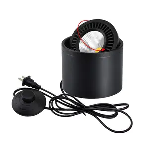 High Accent Uplight 7W LED Spotlight Decorative Light Adjustable 5.9ft On/Off Foot Pedal Switch Cord for Loft Gallery Exhibition Stage Background Wall