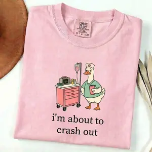 Comfort Colors Silly Goose Nurse Shirt, Comfort Colors Funny Nurse Tee, I'm About to Crash Out, Night Shift CNA Gift, Nurse Appreciation Streetwear Womenswear