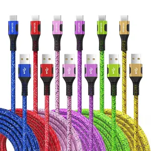 USB to USB C Cable (6-Pack, 10ft 6ft), USB A to Type C Charger Fast Charging Cord, for Samsung Galaxy S23 S22 S21 S20 S10 S9 Note 20 10 A50 A51 A71 Moto G, for iPhone 16 15 Pro/Pro Max/Plus