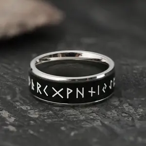 GTHIC Viking Runes Stainless Steel Spinner Ring Band Ring for Men Women Daily Wear Birthday Gifts