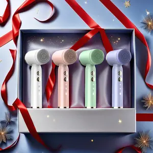 6-In-1 Electric Face Cleansing Brush Set, USB Rechargeable Waterproof Facial Scrubber with LED Display, Facial Cleansing Tools, Ideal Gift for Home & Travel Use