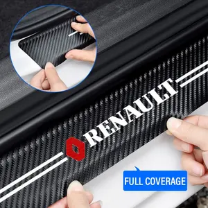 Renault Car Door Threshold Protector Sticker, Anti-Scratch Kick Plate Strip, Interior & Exterior Door Guard Set, Automotive Protection
