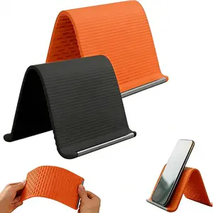 Flexible Phone Stand Foldable Silicone Desktop Tablet Laptop Stand Portable Adjustable Universal Holder for Travel Office Bed