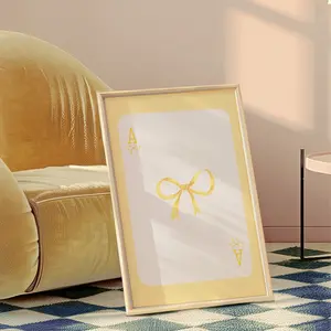 Yellow Wall Art Bow Wall Art Trendy Yellow Art Prints Yellow Decor Girly Wall Art Coquette Prints Preppy Room Decor Aesthetic Digital Prints