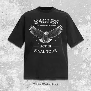 Eagles The Long Goodbye Final Tour Shirt Act III Vintage Rock Tee, Classic Eagle Graphic Band T-Shirt, Farewell Concert Tour Merch Style, Minimal Black White Retro Design, 90s Aesthetic Streetwear, Unisex Gift For Rock Music Lovers