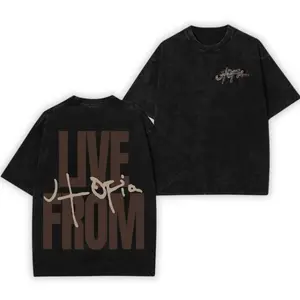 Live From Utopia Wash T-Shirt, Cactus Jack Minimalist Tee, Vintage Washed Cotton Shirt, Retro Rap Hip Hop Fan Gift