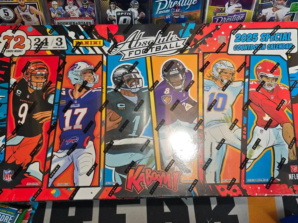 HUGE BOX - 24 Packs! 2025 Absolute Football Holiday Calendar! Chase Kabooms!