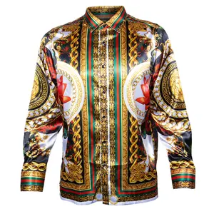 Prestige Satin Digital Print Button Up Shirt PR-455