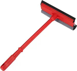 15.9" Car Window Squeegee 2-in-1 Cleaner with Long Stainless Handle for Glass Shower Outdoor Use