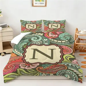 Boho Paisley Comforter Set – Vibrant Teal & Burnt Orange Scalloped Bedding Set | Soft & Lightweight | for Home, College Dorm, and Guest Room Refresh Pillow Insert Not Included