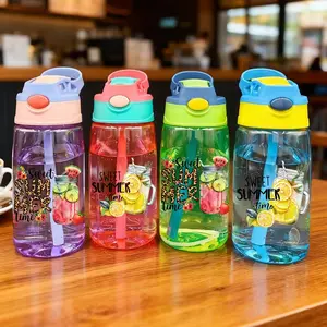 Cute Aesthetic Watermelon Water Bottle, 480ML Portable Tumbler for Summer, Leakproof Motivational Cup for Gym & Travel
