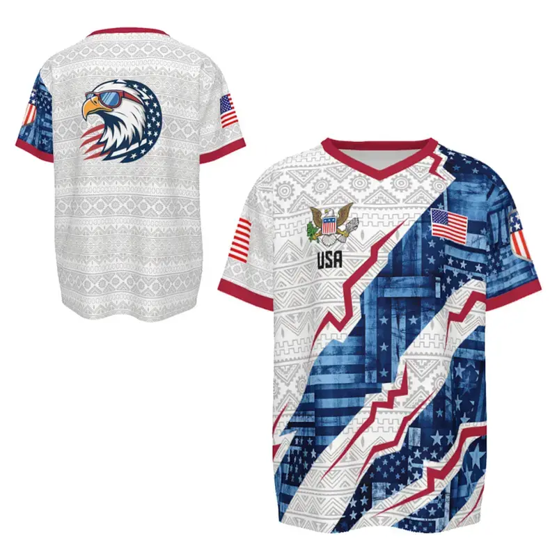 Men's 2026 USA Soccer Jersey USA Flag Bald Eagle Graphic Professional Football Top for Game Day Ideal Gift for Soccer Enthusiasts