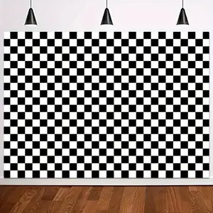 2D Checkerboard Racing Photography Backdrop for Birthday Parties, Outdoor Decorations, Versatile Banner for Events and Entrances, No Power Required