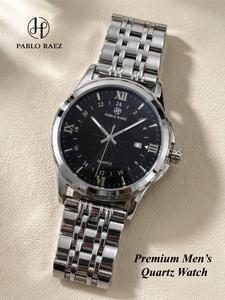 Men's Business Fashion Round Dial Analog Quartz Watch, Fashion Watch for Party, Daily Clothing Decor, Trendy All-match & Exquisite Watch for Birthday Gift with Box