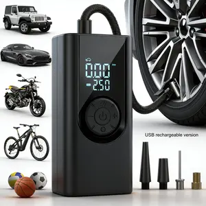 Portable Air Compressor Tire Inflator, 150psi Wireless Car Tyre Pump with Pressure Gauge and LED Light, Fast Charging for Cars Bikes Balls