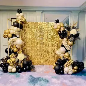 Sequin Backdrop, 24/36 Panels Square Sequin Shimmer Backdrop, Photo Backdrops for Birthday, Anniversary, Wedding, Graduation & Bachelorette Party Decoration
