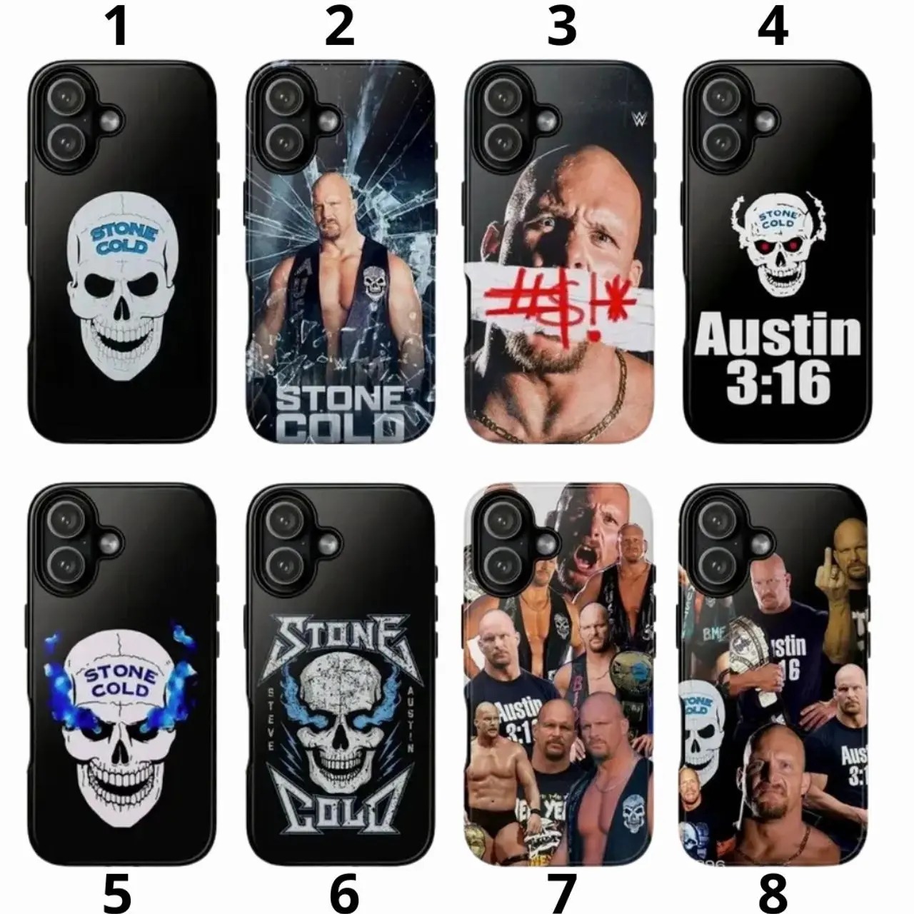 Stone Cold WWE Phone Case, Austin 3:16 Phone Case, Wrestling Legend Case Compatible with iPhone X, 11, 12, 13, 14, 15, 16, 17 Series & Galaxy Series