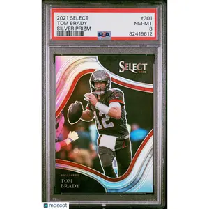 2021 Panini Select Tom Brady Silver Prizm Field Level #301 PSA 8 Buccaneers