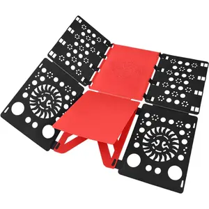Version 3 Shirt Folding Board t Shirts Clothes Folder Durable Plastic Folding Helper Easy and  Folding Boards for Adults and , Black and Red