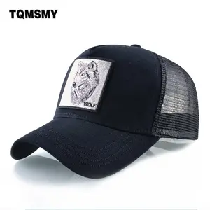 Unisex Cotton Snapback caps for men Embroidery wolf Baseball Cap Women's Breathable Mesh Trucker Bone rooster Hip Hop hats
