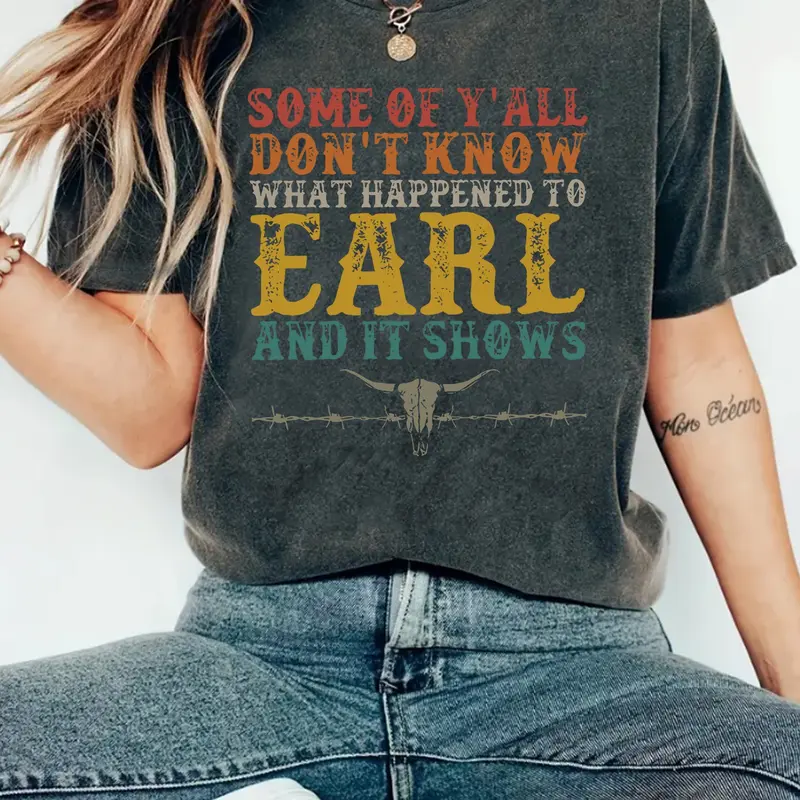 Women's Letter Print Round Neck Tee, Round Neck Design, Vintage Trendy Casual Vibe Everyday Short Sleeve T-shirt for Daily Wear, Ladies Womenswear Summer Clothes
