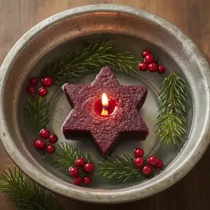 Cranberry Large Star Floating Candle - Elegant Design, Lightweight and Portable, Ideal for Any Occasion