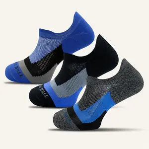 Women’s Colorful Elite Performance No Show Socks with Double Tab – 3 Pair