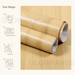 Unique Wood Grain Self-Adhesive Wallpaper Roll, Easy Peel & Stick for Kitchen Countertops, Bathrooms, Desks, Cabinets, Closets