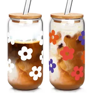 ANOTION Gift for Her – 20oz   Borosilicate  Color-Changing Glass Cups with Lids & Straws, Perfect for Iced Coffee, Smoothies and More   1pc easter baskets