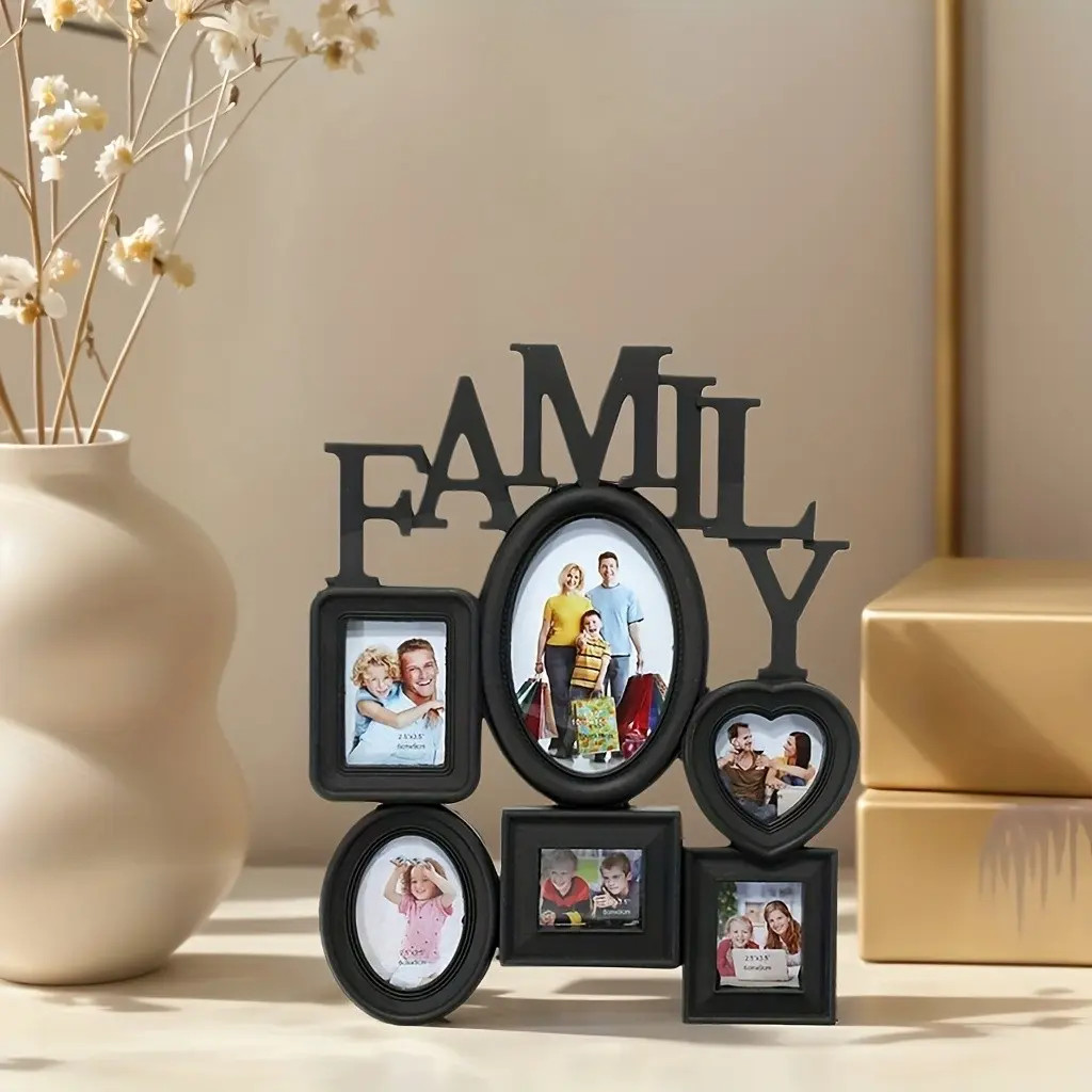 Family Picture Frames, Collage Wall Decor 6 Opening Collage Picture Frames For Wall, Picture Frame Photo Collage Frame Wall Hanging Gallery Frame For Living Room Bedroom