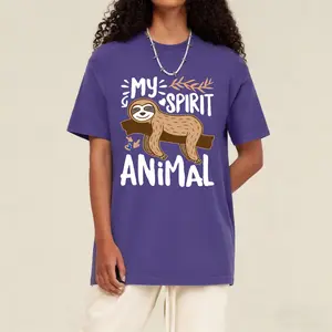 Funny Sloth Graphic T-Shirt – Spirit Animal comfy Tee, made of comfortable cotton fabric.