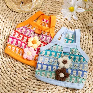 Pet Clothes Dog Cat Breathable Bohemia Vest Summer Fancy Romantic Sweet Causal Comfortable Pretty Cute With Leash Ring D00116