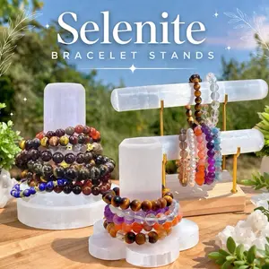 Selenite Bracelet Stand  Luxury Crystal Display | Charging Base Holder for Gemstone Jewelry